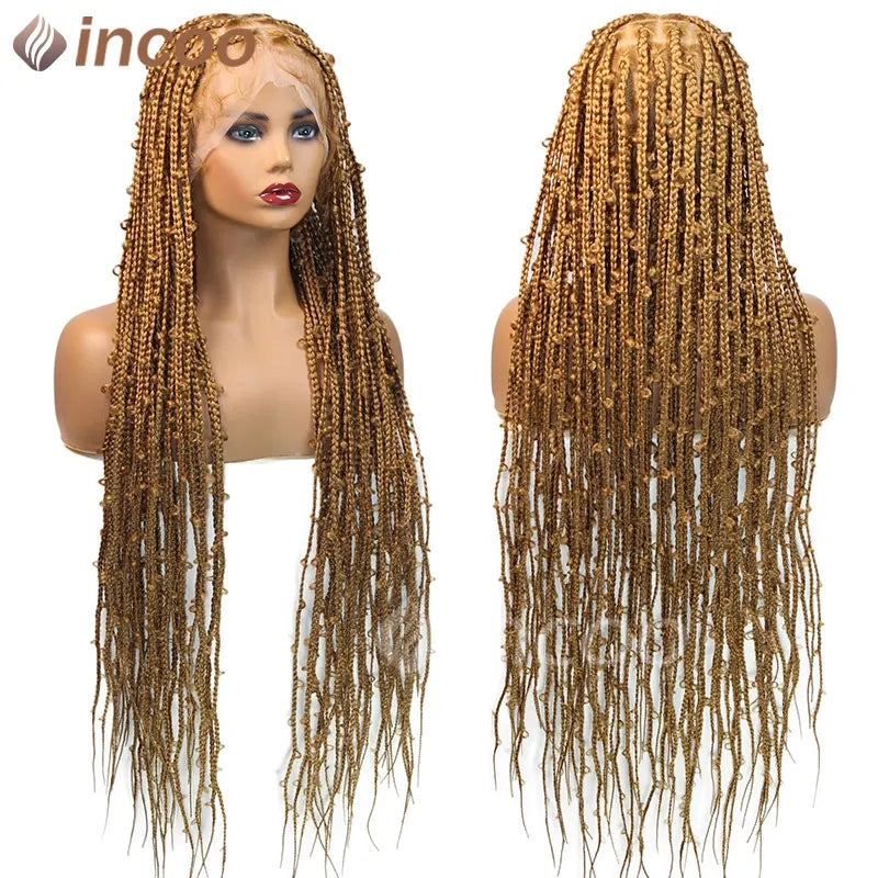 36 Inches Synthetic Lace Braided Wigs Butterfly Braids Lace Wig