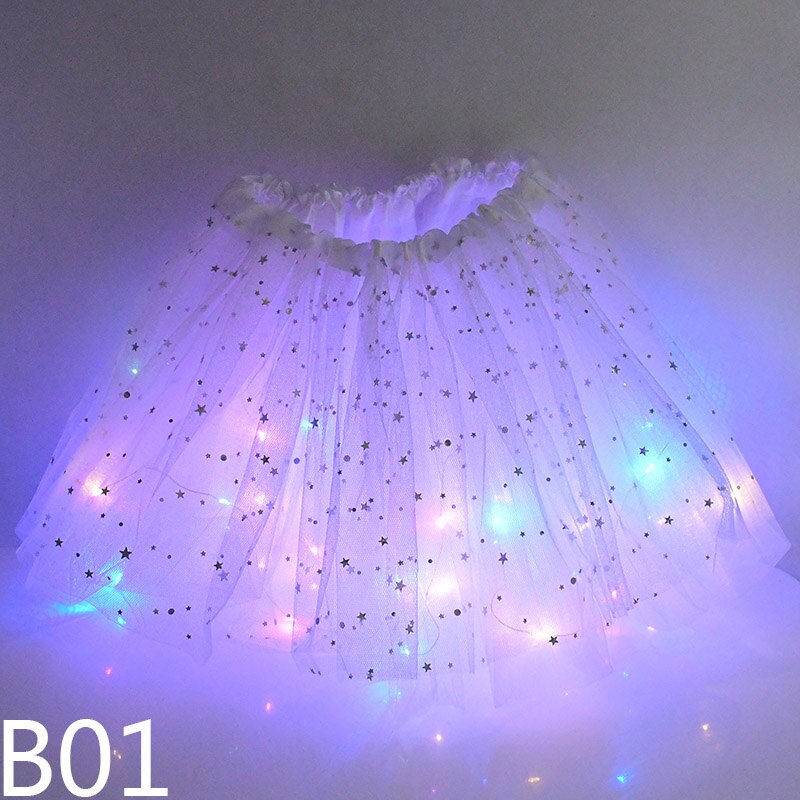 LED Glowing Light Skirts Kids Aldult Girls Princess Tutu Tulle Skirts Dance Miniskirt Costume Cosplay Wedding Party Led Clothing