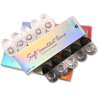 YIMEIXI 10Pcs Daily Color Contact Lenses Disposable for Eyes With Diopter Myopia -0.00 to -8.00 Brown Beauty Pupils Blue Lenses