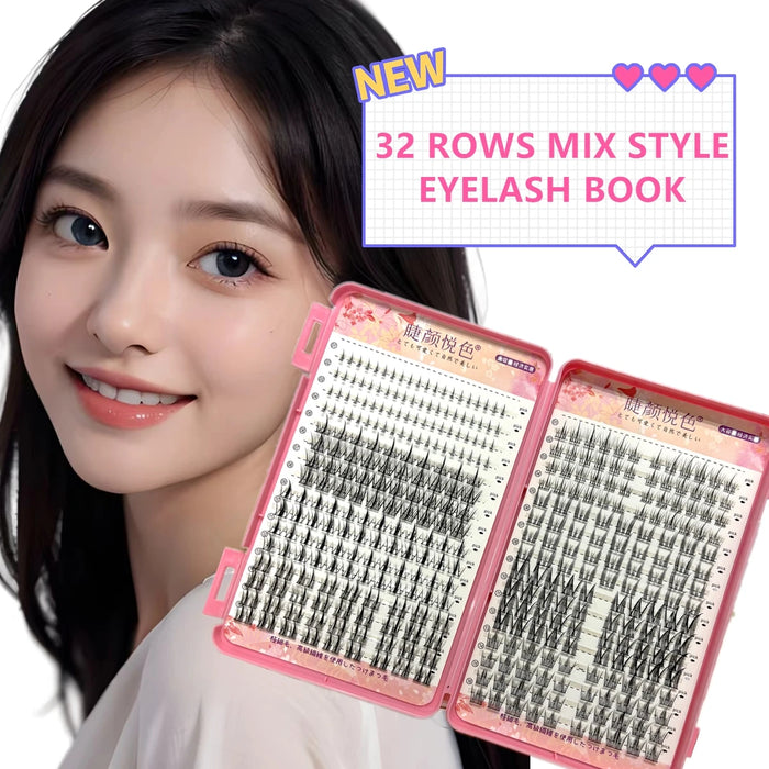 32Rows Eyeslashes Extension Personal Professional Individual Cluster Grafting Wholesale Large Capacity Flowerknow Makeup Sweet