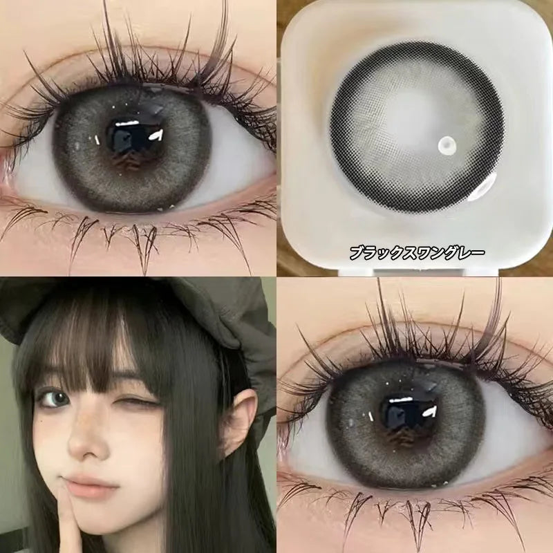 Black Large Diameter Color Contact Lenses Annual Soft Round Beautiful Pupils KSSEYE