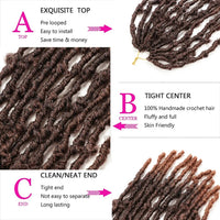 Hair Nest Butterfly Locs ヘアプレループヘア ディストレスト Locs かぎ針編みヘア 人工毛エクステンション 黒人女性用