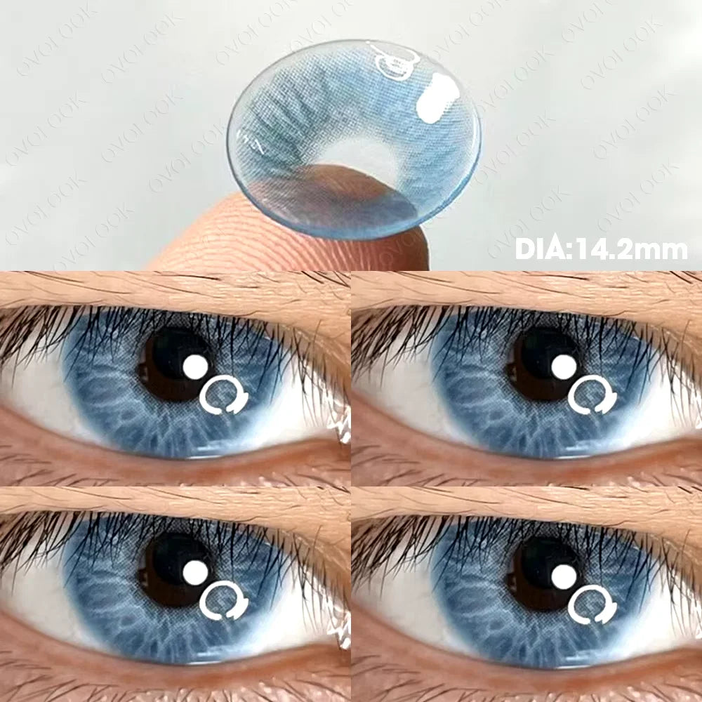 Contact Lenses Myopia Lenses with Diopters Green Pupils Color Contact Lenses for Eyes Blue Lens OVO