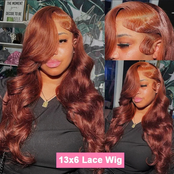 Reddish Brown Wig Body Wave 100% Human Hair Wigs 13x6 HD Lace Frontal Wig Brazilian 13x4 HD Lace Front Human Hair Wigs For Women