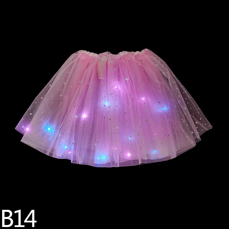 LED Glowing Light Skirts Kids Aldult Girls Princess Tutu Tulle Skirts Dance Miniskirt Costume Cosplay Wedding Party Led Clothing