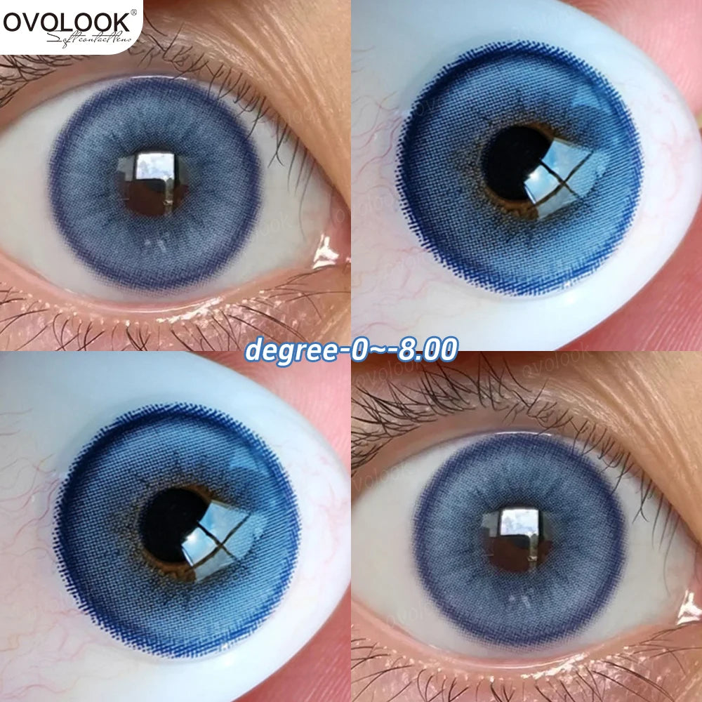 Myopia Contact Lenses with Diopters Blue Pupils Color Contact Lenses OVOLOOK Prescription Contact Lenses