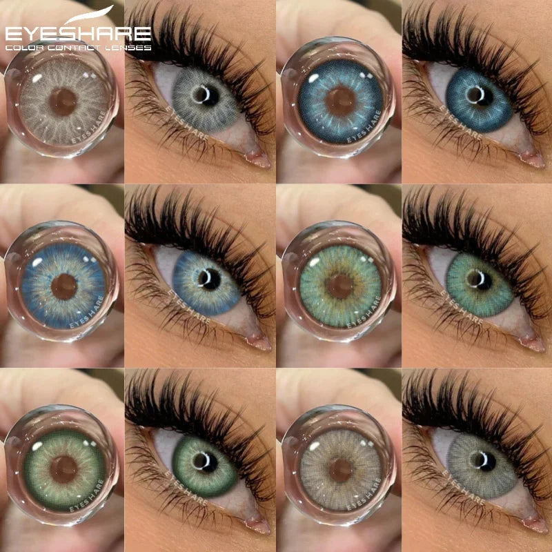 EYESHARE 1Pair Colored Contact Lenses for Eyes Gray Pupis Blue Lens Green Eye Lenses Yearly Fashion Lenses Cosmetic Eye Contacts