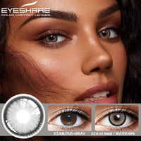 EYESHARE Color Contact Lenses for Eyes 2pcs Natural Brown Contact Lenses Gray Blue Lenses Yearly Beautiful Pupil Contact Lenses