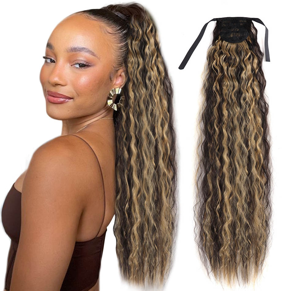 Long Curly Ponytail Extensions Synthetic Horse tails Curly False Tail For Women 32Inch Hairpiece Ponytail Hair Extensions