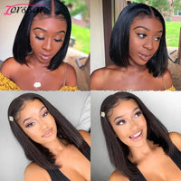 Wear And Go Glueless Wig Human Hair Ready To Wear 13x4 Lace Front Wigs Straight Short Bob Lace Wig For Black Women Preplucked