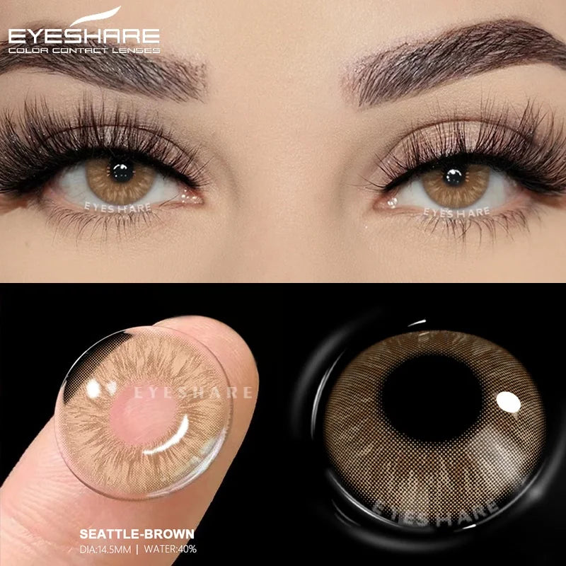 EYESHARE 1 Pair Brown Natural Colored Eye Lenses Gray Fashion Lenses Blue Eye Lens Green High Quality Cosmetics Color Contacts