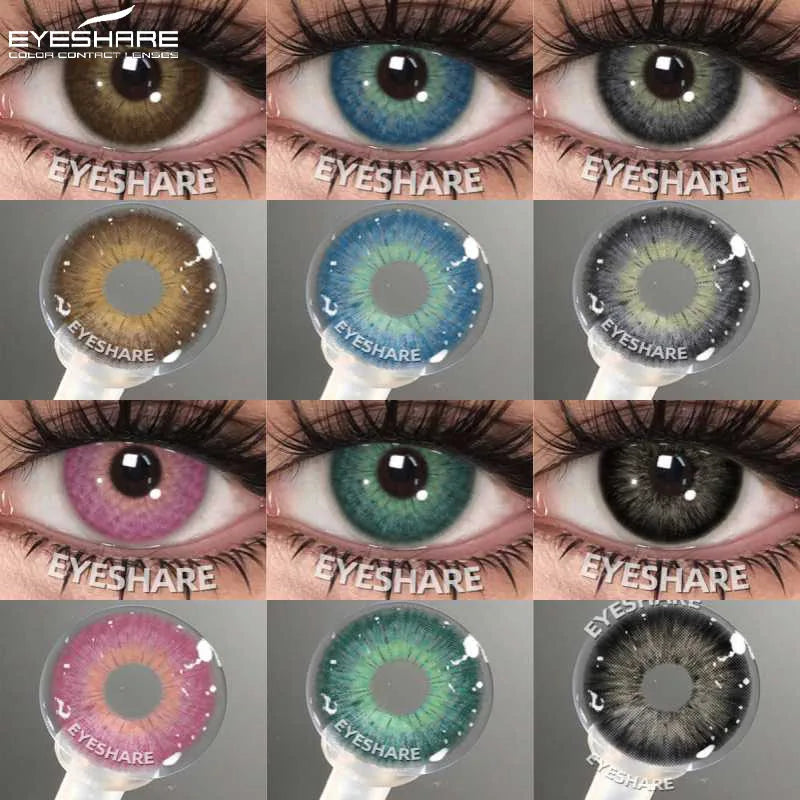 EYESHARE Colored Contact Lenses for Eyes 1 Pair Natural Look Blue Lenses Fashion Contact Lenses Blue Eye Lenses Beauty Makeup