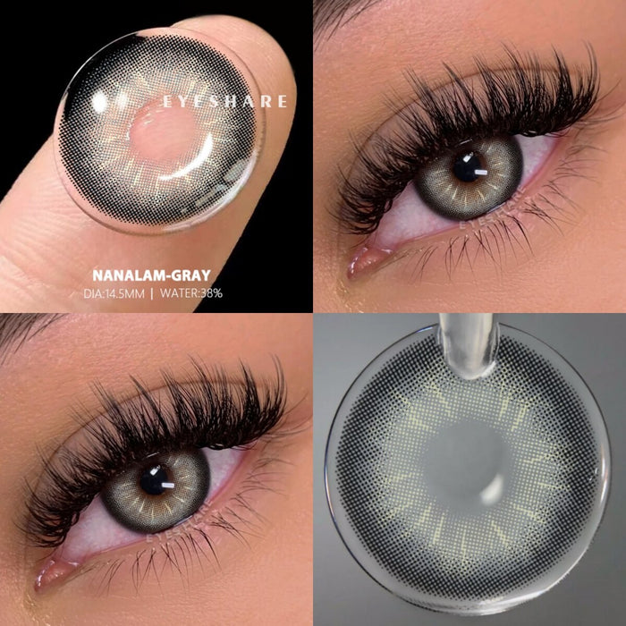 EYESHARE 2 個ナチュラルカラーコンタクトレンズ目グレーコンタクトレンズ年間ファッションブルーコンタクトレンズカラーアイコンタクト