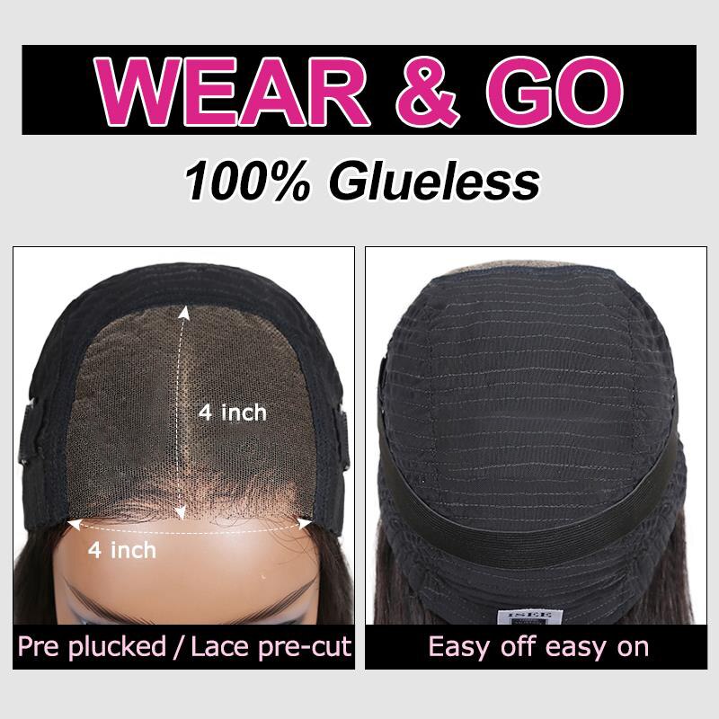 Glueless Wig Human Hair Ready To Wear and Go Preplucked Body Wave Transparent Wigs Without Glue Virgin Swiss Pre Cut Hairline
