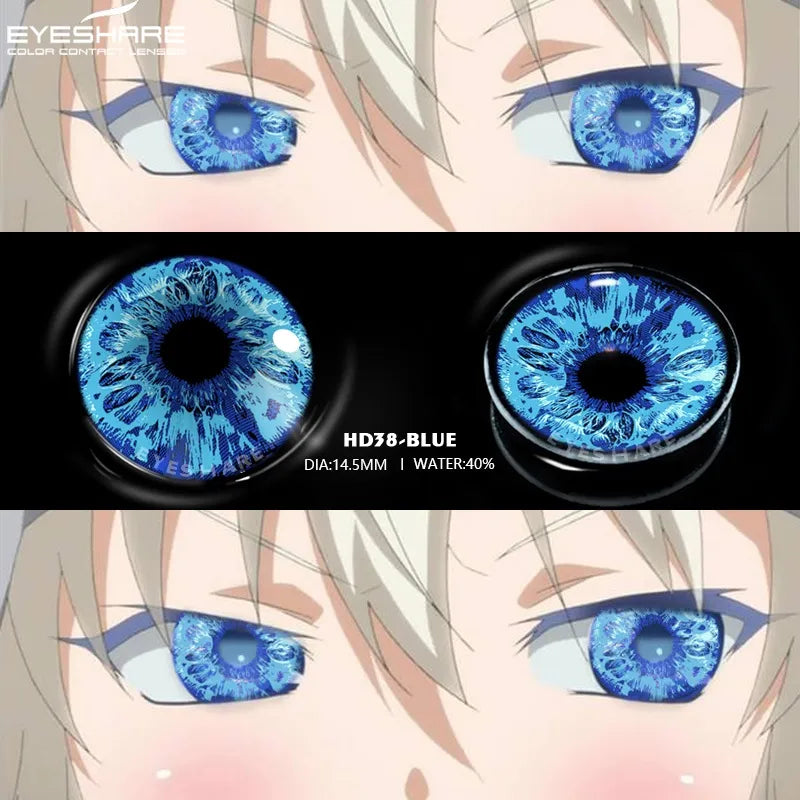 Color Contact Lenses For Eyes 1Pair Anime Cosplay Colored Lenses Blue Red Halloween Lenses Contact Lens Beauty Makeup