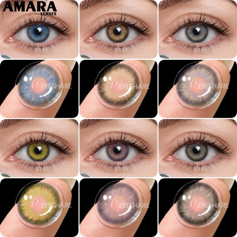 AMARA 1 Pair Color Contact Lenses for Eyes Natural Brown Lenses Beauty Fashion Monet lense Blue Lenses Green Eye Contact