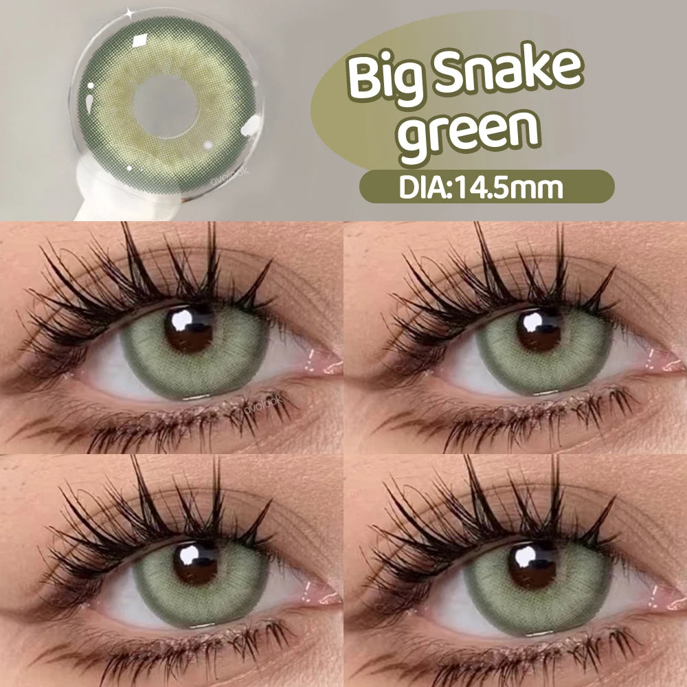 Fashion Big Lenses Myopia Colored Contact Lenses for Eyes Beauty Blue Eyes Lenses Green Pupils Brown Grey Lens