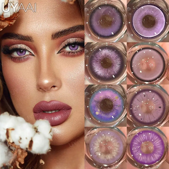 Purple Contacts Purple Eyes Violet Fashion Gloss Eyes Daily Disposable Beauty Muliticoloured Soft Lenses Makeup Beauty