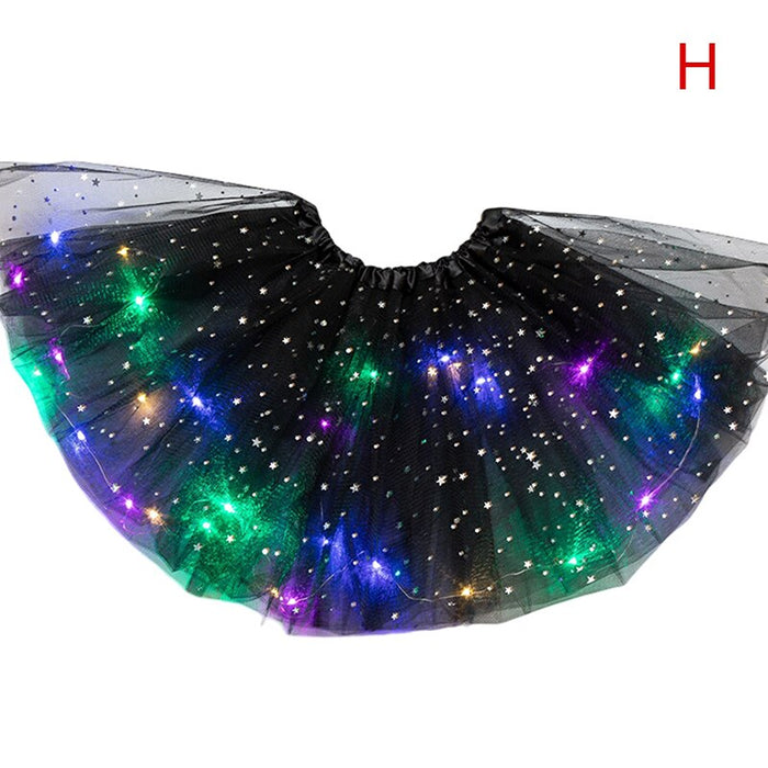 LED Glowing Light Tutu Skirts Fairy Costume Girl Kids Light Up Skirt Wedding Birthday Party 30cm Cosplay Princess Tutu Skirts