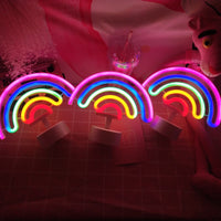 レインボーユニコーンネオン Led ナイトランプ女の子の寝室暖かい夜の光ルーム装飾 3d アクリルテーブルデスクランプギフト