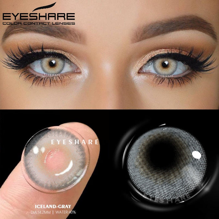 EYESHARE 2 個のカラーコンタクト目カラーコンタクトレンズブラウンカラフルな目レンズ年間化粧品メイクアップアイコンタクトレンズ