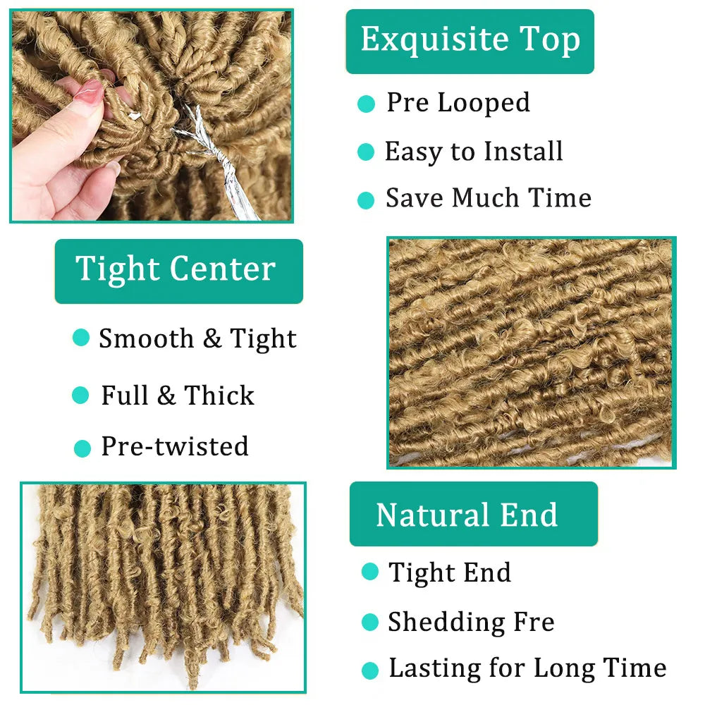 6 Pack Butterfly Locs Crochet Hair Goddess Soft Locs Braiding Hair Extension
