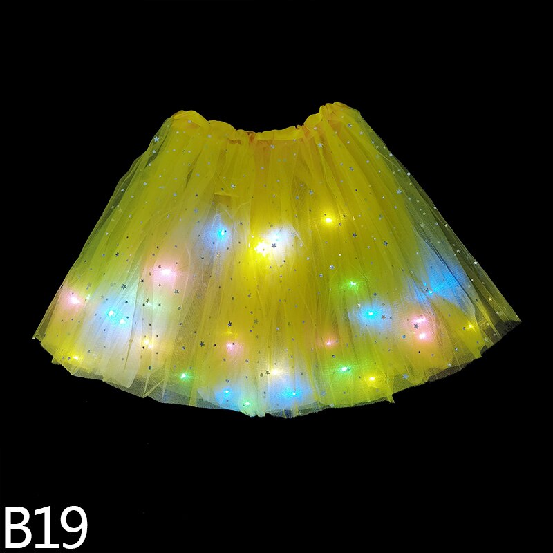 LED Glowing Light Skirts Kids Aldult Girls Princess Tutu Tulle Skirts Dance Miniskirt Costume Cosplay Wedding Party Led Clothing