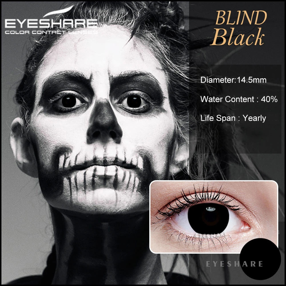 EYESHARE Halloween 1 Pair Colored Contact Lenses For Eyes White Lenses Black Lens Anime Cosplay Contact Lens Beauty Makeup Lens