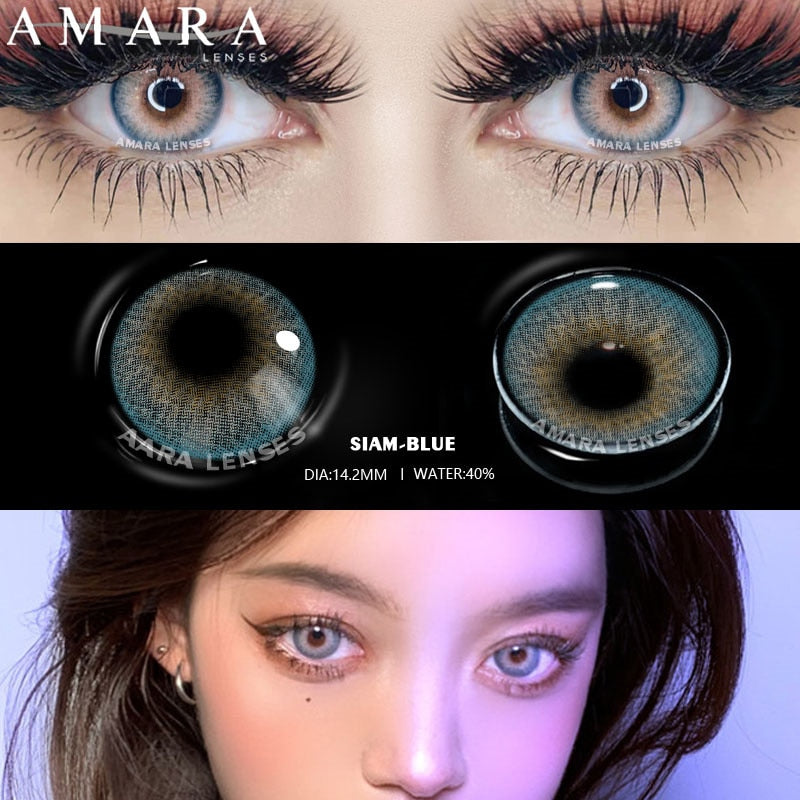 AMARA 1 Pair Color Contact Lenses for Eyes Natural Brown Lenses Beauty Fashion Monet lense Blue Lenses Green Eye Contact