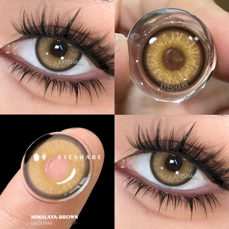 EYESHARE 1pair Colored Contact Lenses for Eyes Natural Brown Contact Blue Eyes Lenses Gray Contacts Yearly Green Pupils