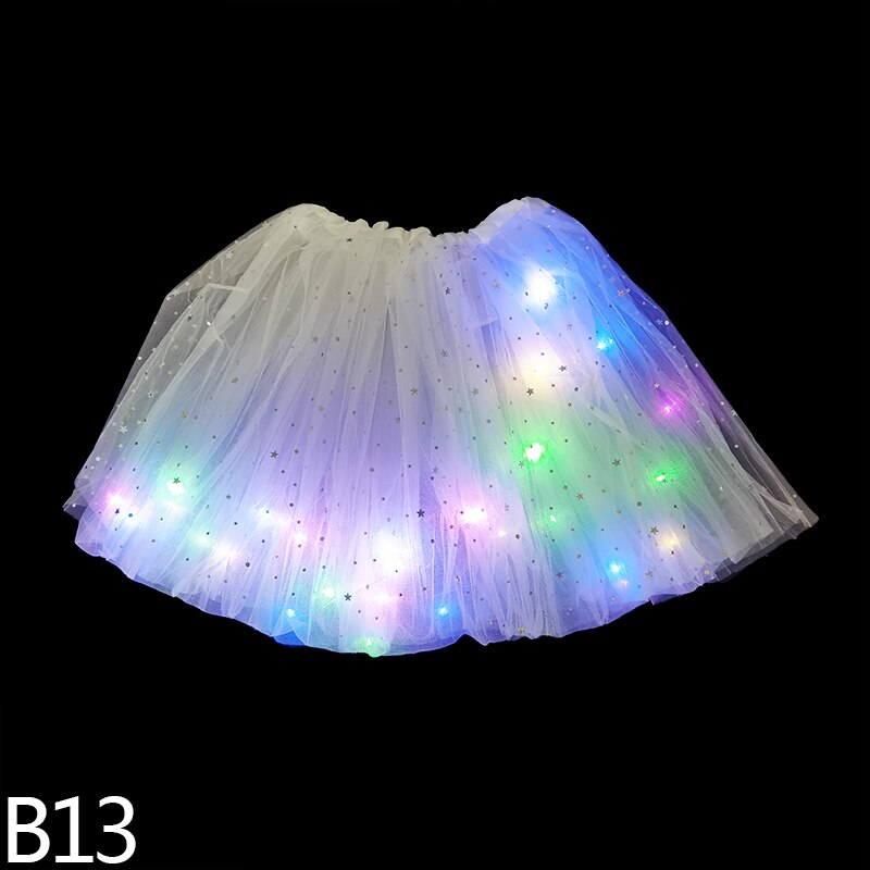 LED Glowing Light Skirts Kids Aldult Girls Princess Tutu Tulle Skirts Dance Miniskirt Costume Cosplay Wedding Party Led Clothing