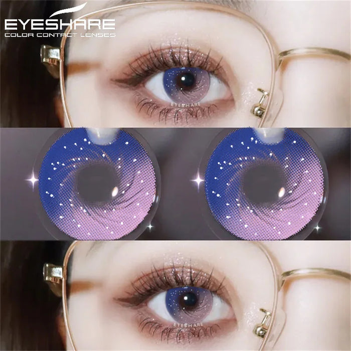 EYESHARE 1pair Colored Contact Lenses for Eyes Purple Lenses Fashion Colorful Beautiful Pupil Lens Yearly Cosmetic Eye Contacts