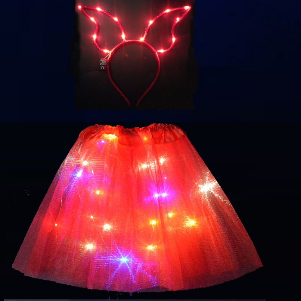 ライト LED フラワーガール子供服チュチュスカートプリンセスパーティートナカイ角カチューシャ鹿の耳誕生日クリスマスハロウィン