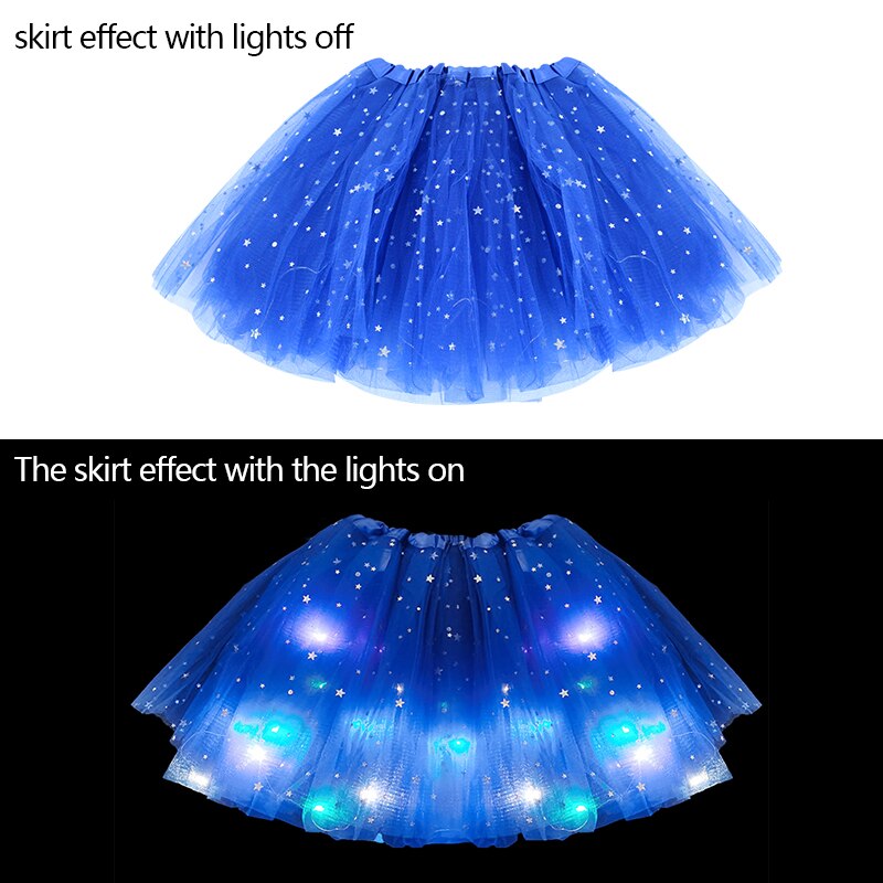 LED Glowing Light Skirts Kids Aldult Girls Princess Tutu Tulle Skirts Dance Miniskirt Costume Cosplay Wedding Party Led Clothing