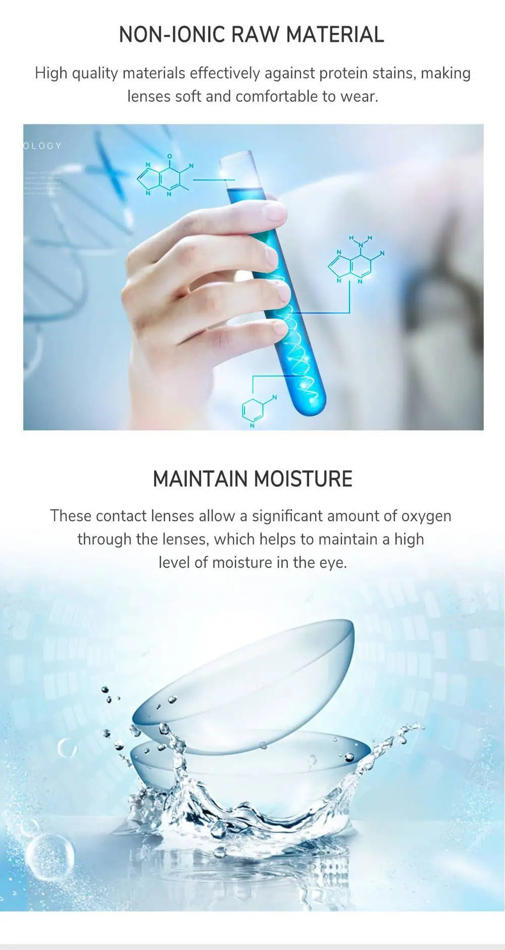 Natural Color Lens Eyes 2pcs Yearly Prescription Myopia Round Soft Contact Lenses