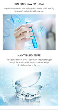 Natural Color Lens Eyes 2pcs Yearly Prescription Myopia Round Soft Contact Lenses