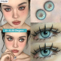 Blue Contact Lenses Myopia Pupils With Diopters Fashion Lenses for Eyes Color Lenses Prescription Lenses OVO