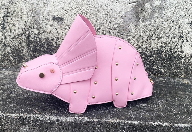 女性用財布とハンドバッグ用トリケラトプス ミニ クロスボディバッグ