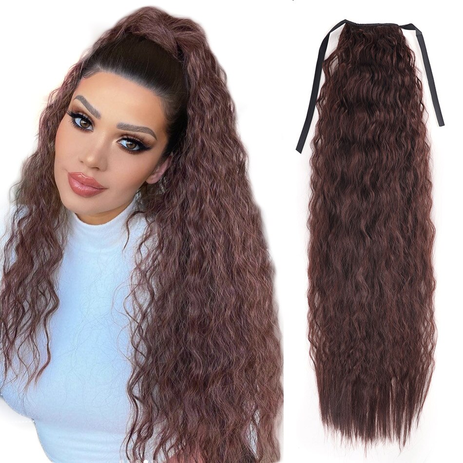 Long Curly Ponytail Extensions Synthetic Horse tails Curly False Tail For Women 32Inch Hairpiece Ponytail Hair Extensions