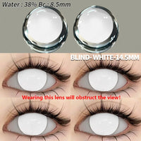 EYESHARE 1 Pair Halloween Colored Contact Lenses for Eyes Cosplay White Crazy Contact Lenses Anime Blue Eye Lenses Black Lenses