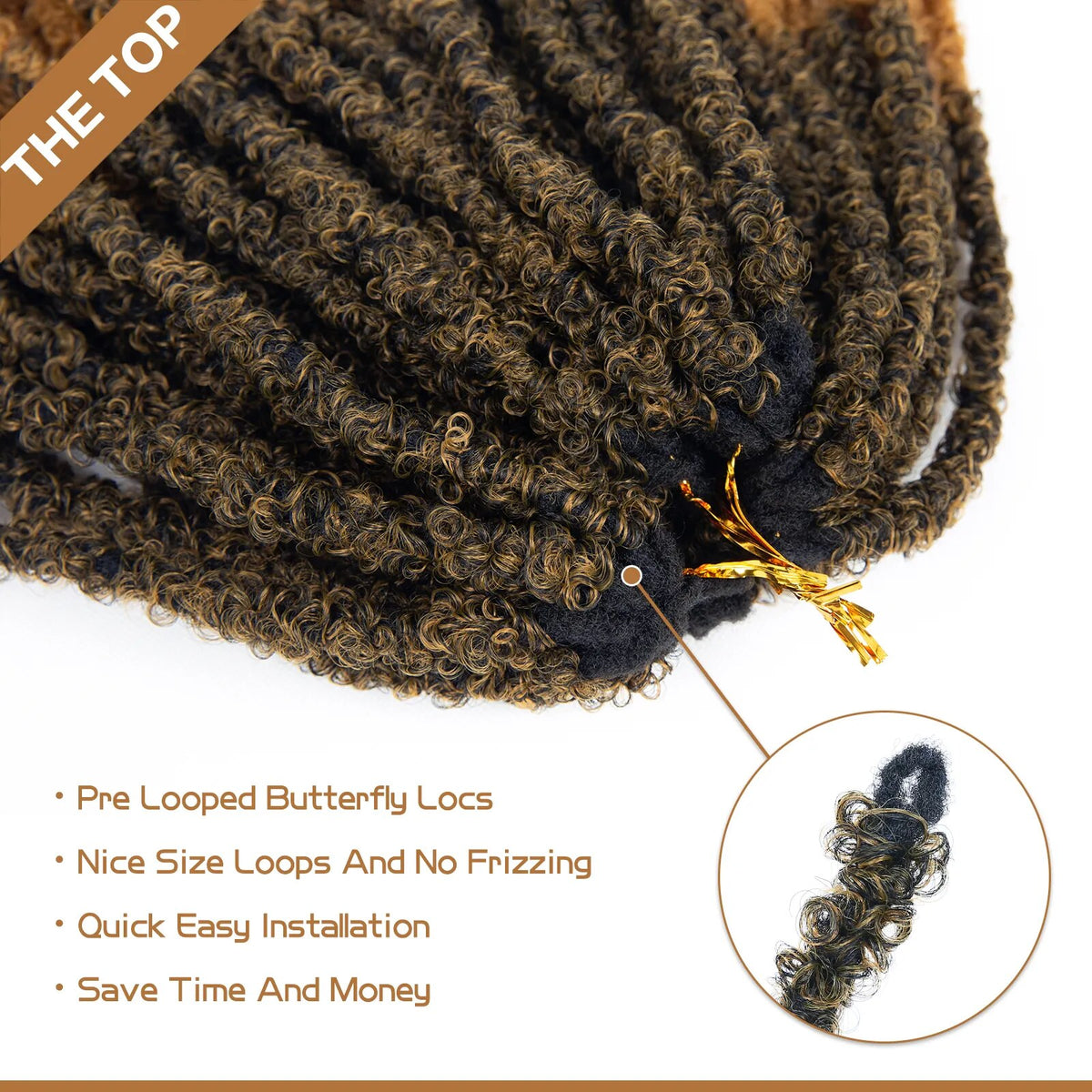 Butterfly Locs Crochet Hair Extension Black Brown Ombre Long Soft Faux Locs Crochet Braids Locs
