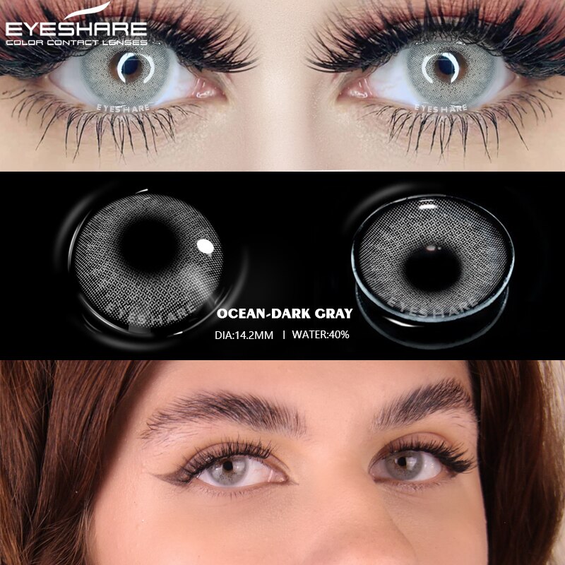 Color Lens Ocean Color Contact Lenses Beautiful Pupil Makeup Contact Lens Yearly Use Cosmetic Beauty Eye Lenses