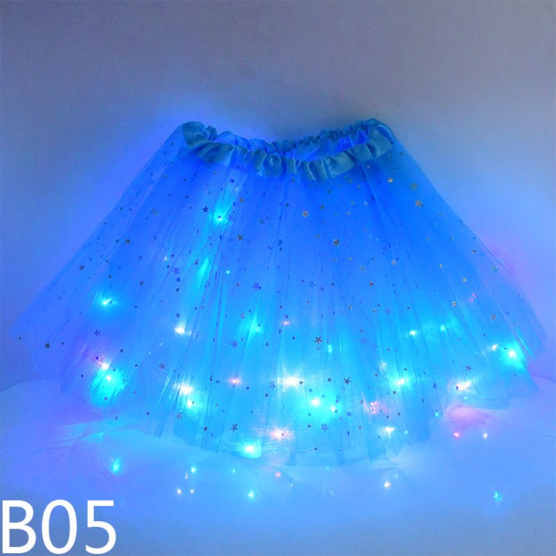 LED Glowing Light Skirts Kids Aldult Girls Princess Tutu Tulle Skirts Dance Miniskirt Costume Cosplay Wedding Party Led Clothing