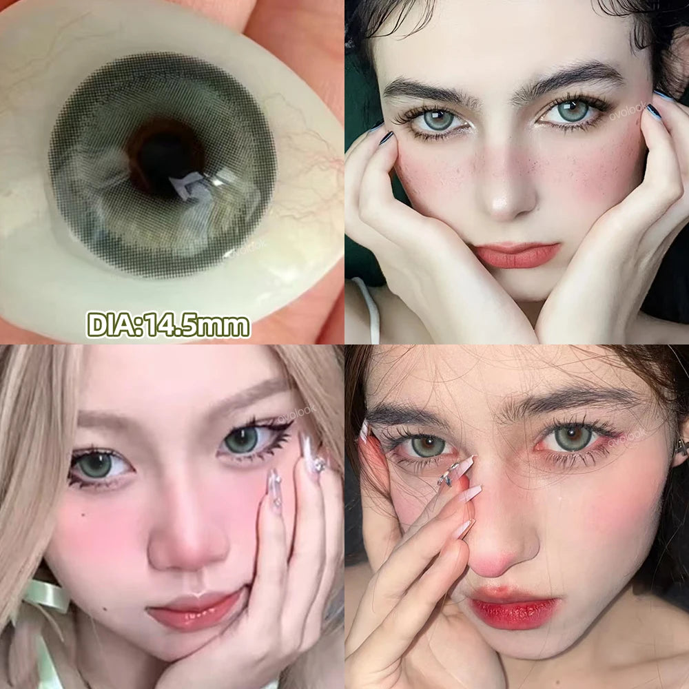 Blue Lenses  Myopia Color Contact Lenses Fashion Pupils Large Diameter Eye Colores Beauty Green Lenses OVO