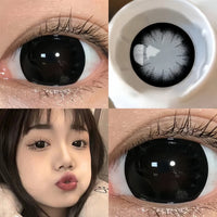 Black Large Diameter Color Contact Lenses Annual Soft Round Beautiful Pupils KSSEYE
