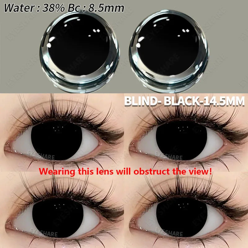 EYESHARE 1 Pair Halloween Colored Contact Lenses for Eyes Cosplay White Crazy Contact Lenses Anime Blue Eye Lenses Black Lenses