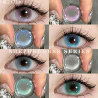 Cosplay Colored Contact Lenses 2Pcs Myopia Halloween Anime Cyber Pink Color Contacts YMX