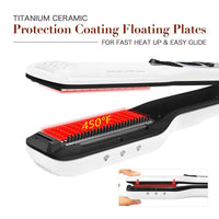 Hair Straightener Heating Hot Hair Combs Dual Voltage Titanium Curling Iron Steam Flat Iron Hair Wide Plates Tools