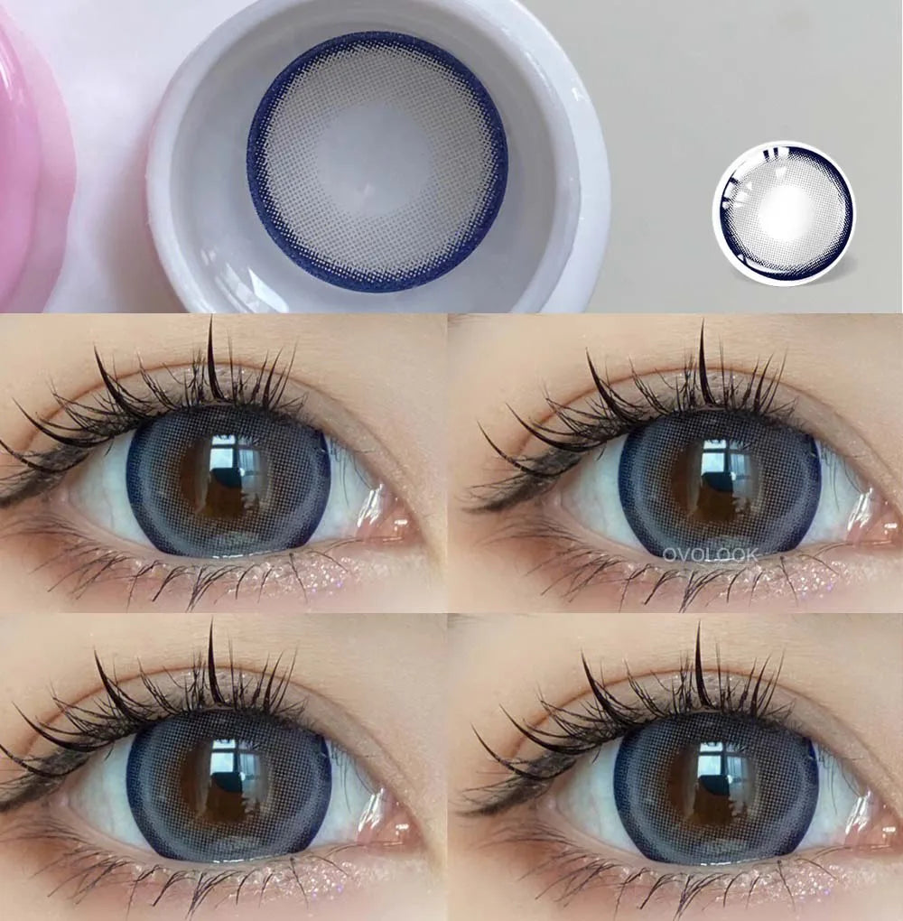 Color Contact Lenses  Blue Purple Pink Black Gray Beauty Pupils 14.5mm Yearly