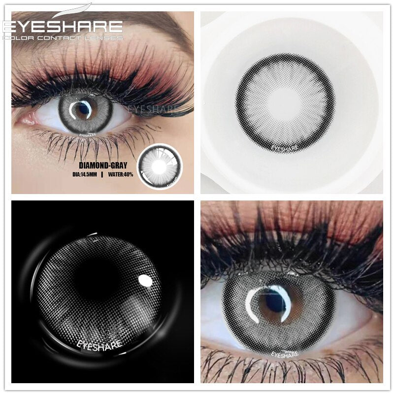 EYESHARE Eye Contacts 1pair DIAMOND Series BLUE Color Lenses Colored Contact Lens Beauty Eyes Cosmetic Eyecontact Contactlen